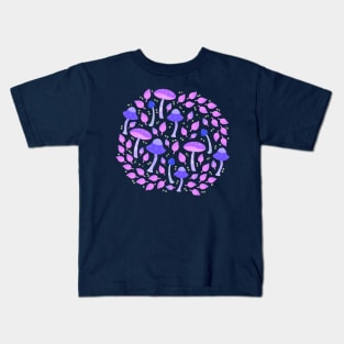 Violet purple mushrooms Kids T-Shirt